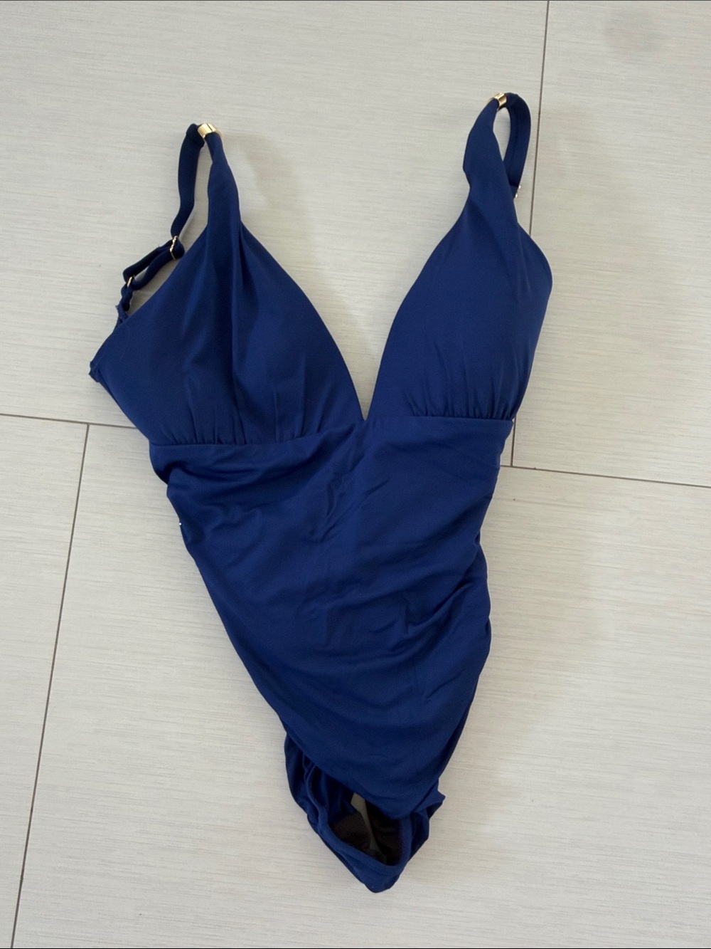 Women’s Navy One-Piece Swimsuit with Adjustable Straps